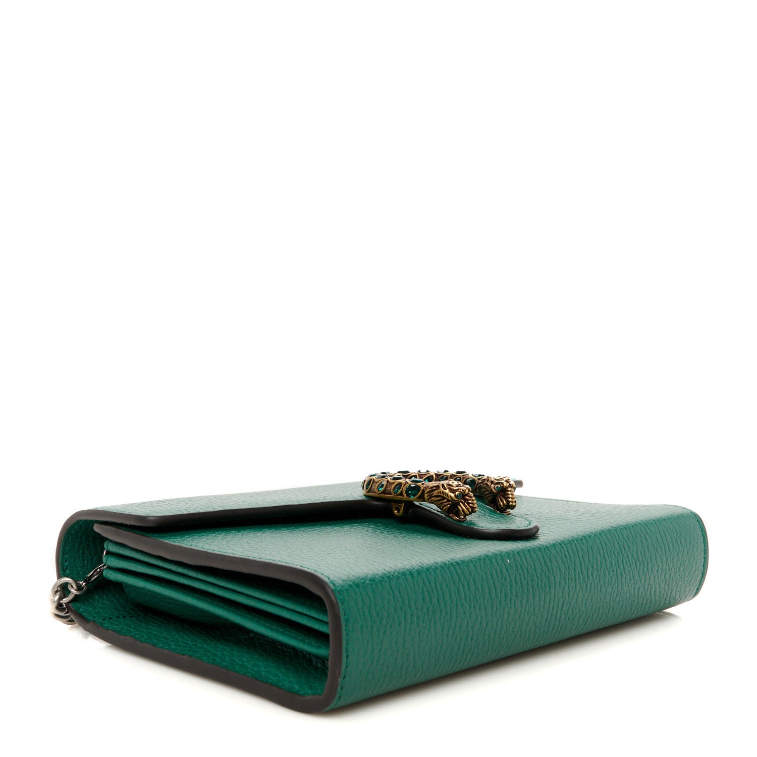 Gucci Calfskin Mini Dionysus Chain Wallet Emerald 4 of 10
