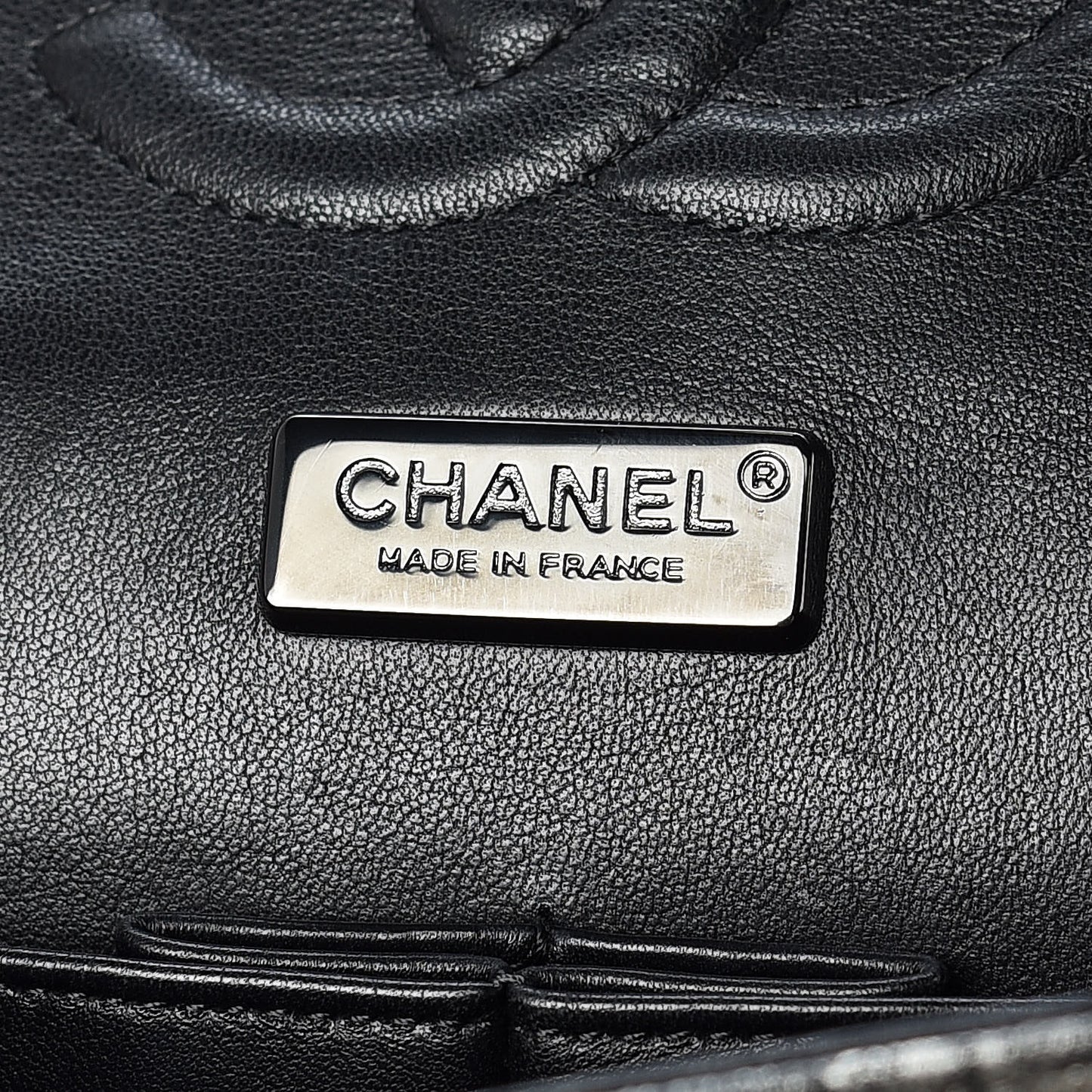 Lambskin Hand Painted Medium Double Flap Black