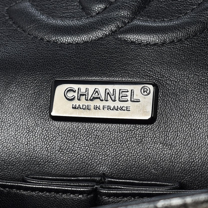 Chanel Lambskin Hand Painted Medium Double Flap Black 8 of 9