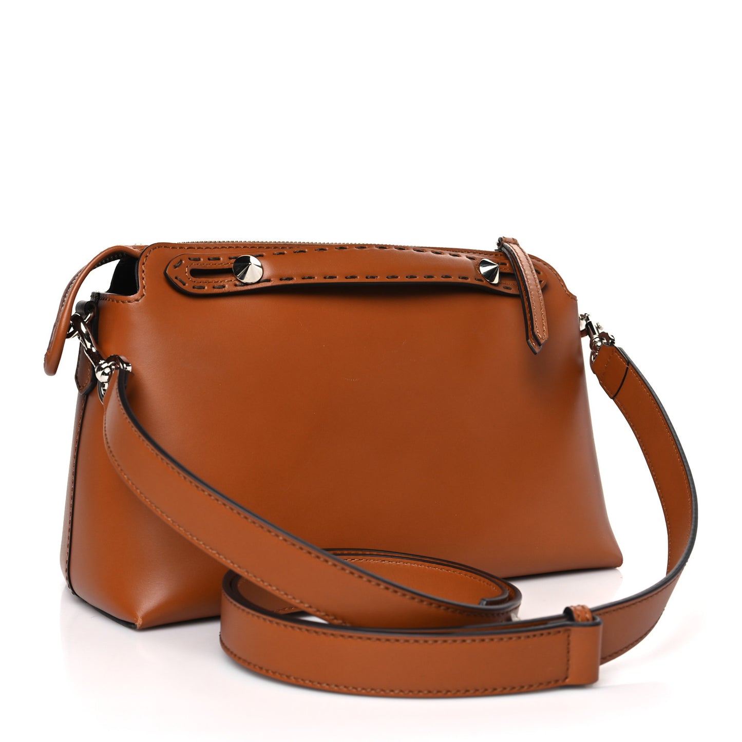 Vitello King Logo Embossed Medium By The Way Boston Bag Cuoio