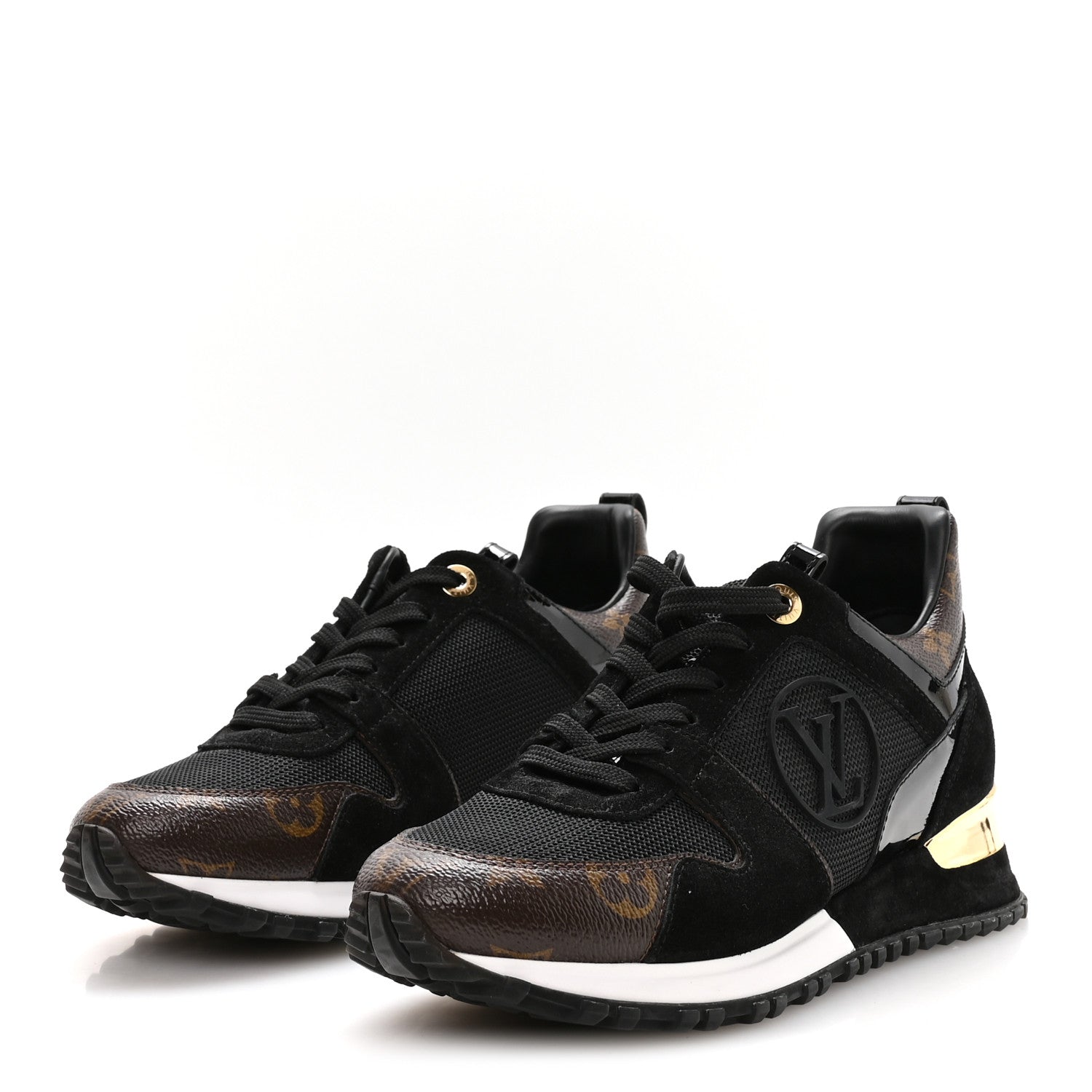 Louis Vuitton Suede Monogram Run Away Sneakers 37 Black 4 of 9