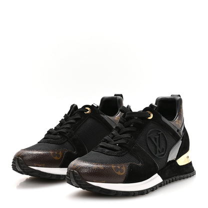Louis Vuitton Suede Monogram Run Away Sneakers 37 Black 4 of 9