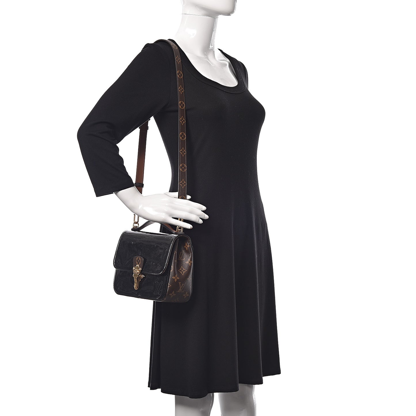 Patent Calfskin Monogram Cherrywood BB Black