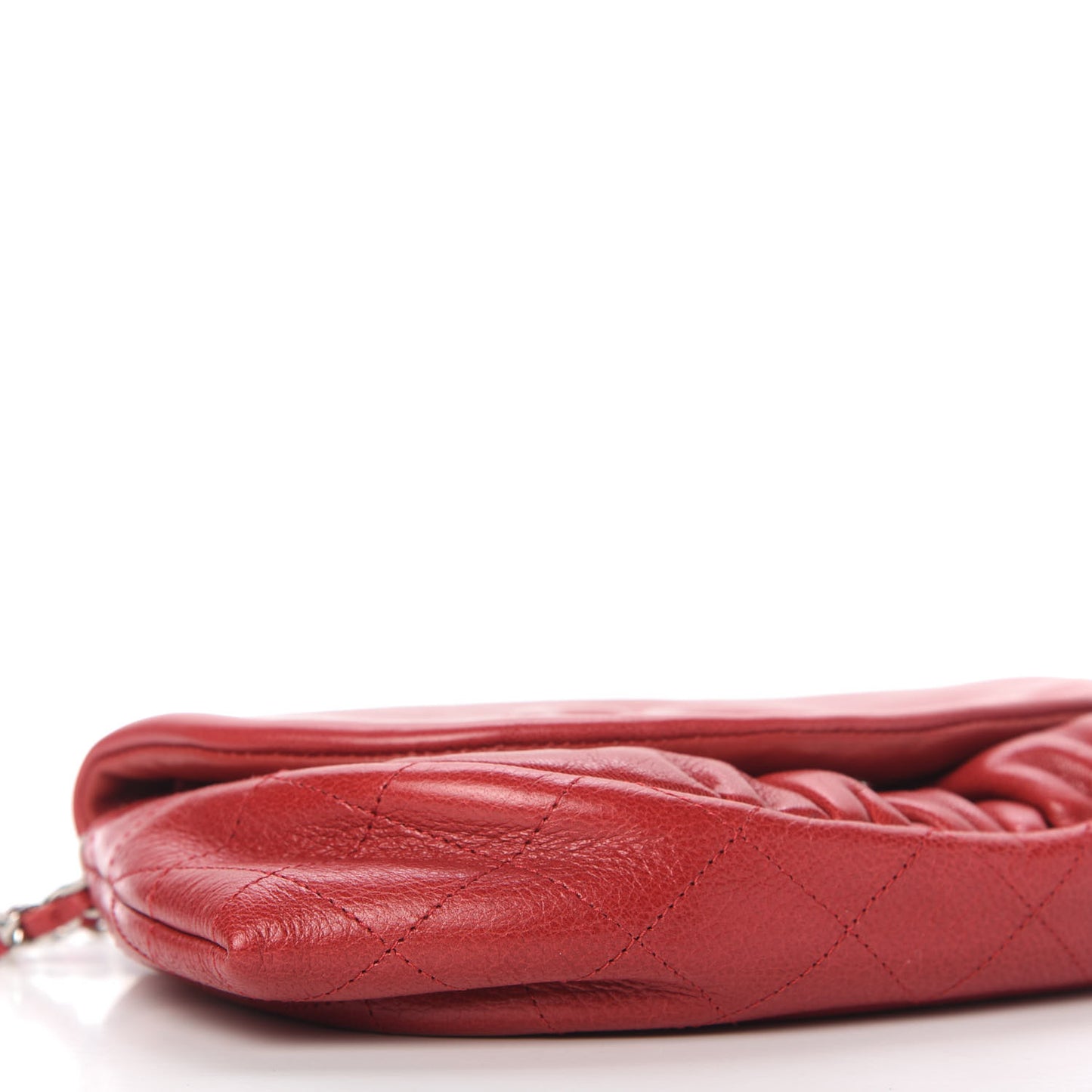 Lambskin Half Moon Wallet On Chain WOC Red
