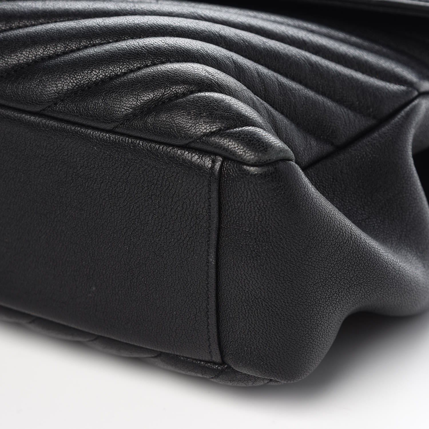 Saint Laurent Sheepskin Matelasse Chevron Monogram Large College Satchel Black 13 of 13