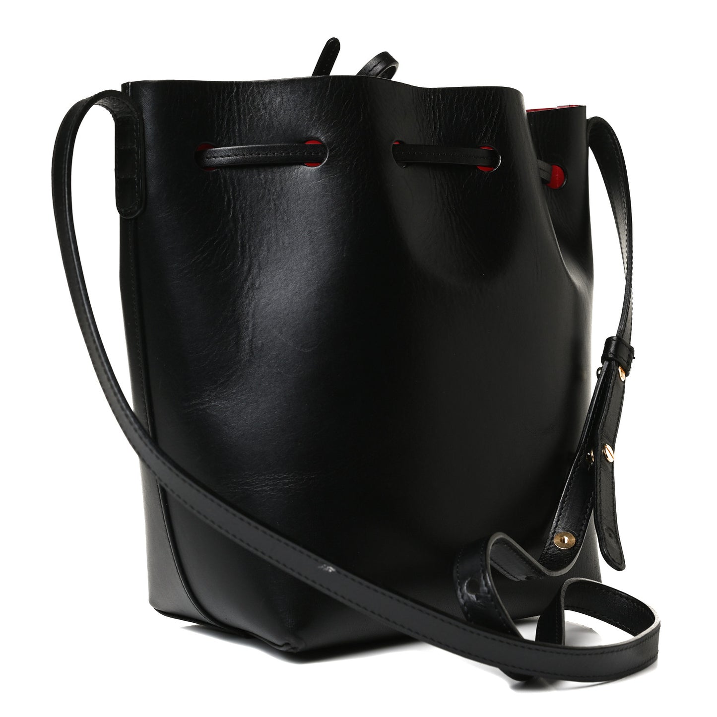 Calfskin Mini Bucket Bag Black Flamma