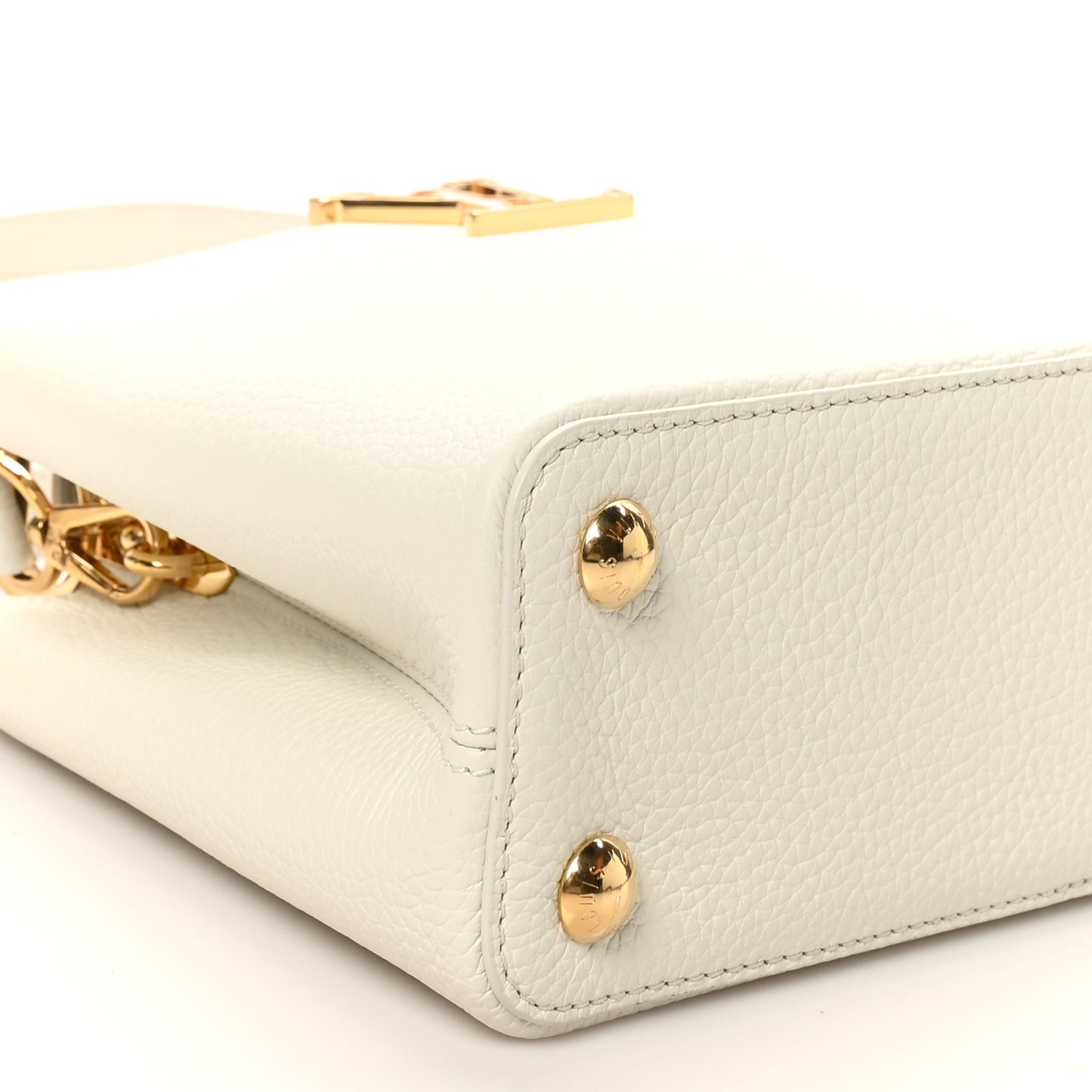 Taurillon Lambskin Calfskin Capucines BB Snow White