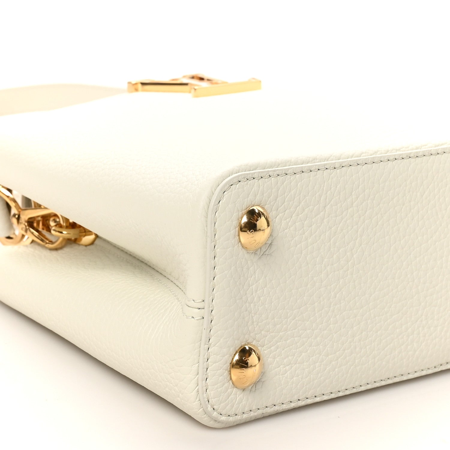 Louis Vuitton Taurillon Lambskin Calfskin Capucines BB Snow White 8 of 9
