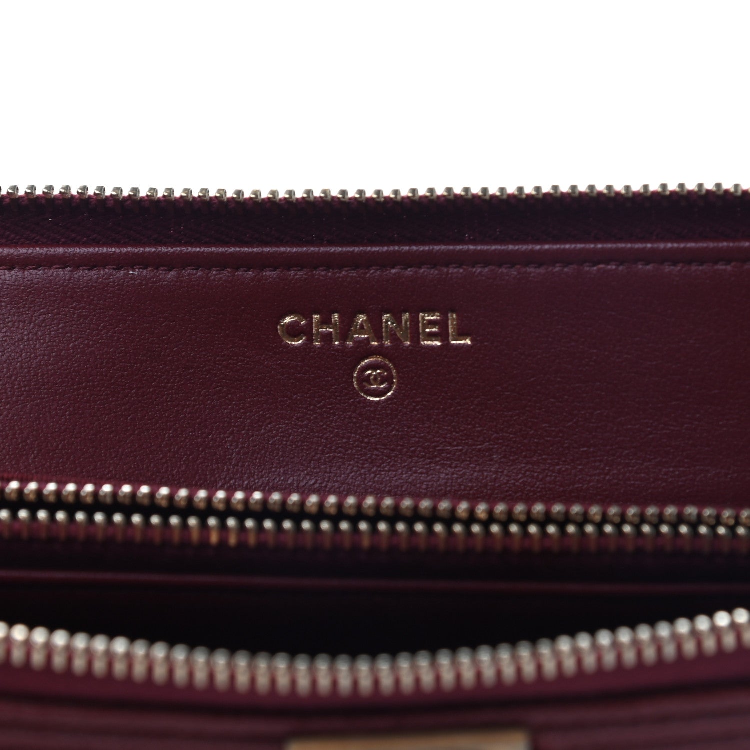 Chanel Caviar Quilted Small Zipped Boy Pouch Burgundy 7 of 7