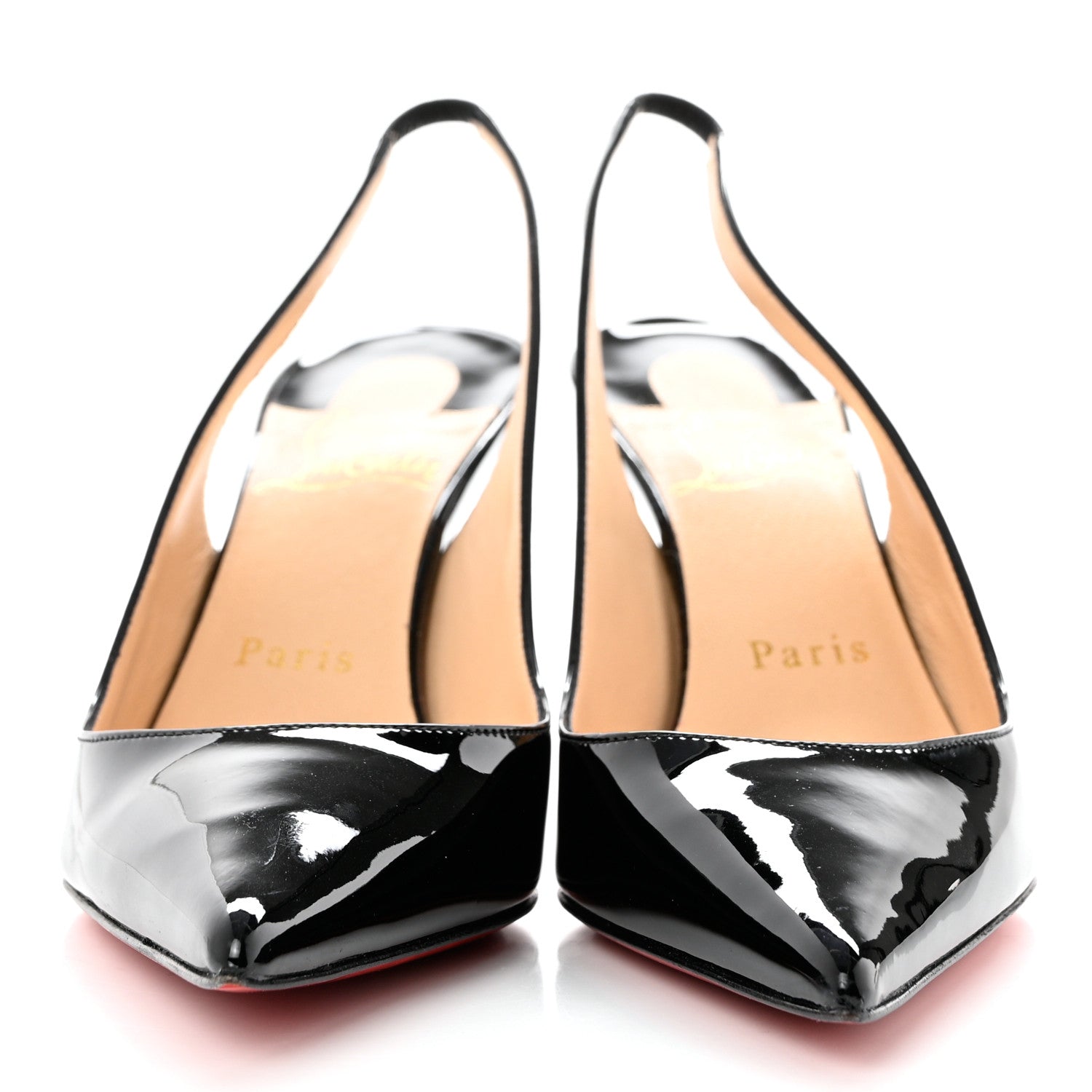 Christian Louboutin Patent Clare Sling 80 Pumps 35.5 Black 2 of 8