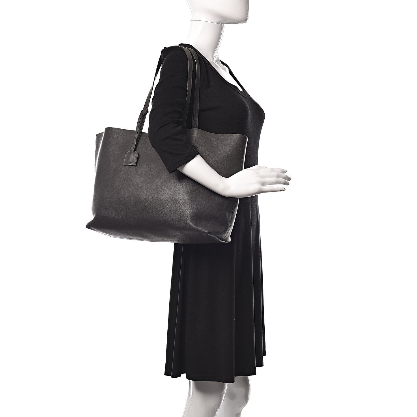 Calfskin Large Shopping Tote Dark Grey
