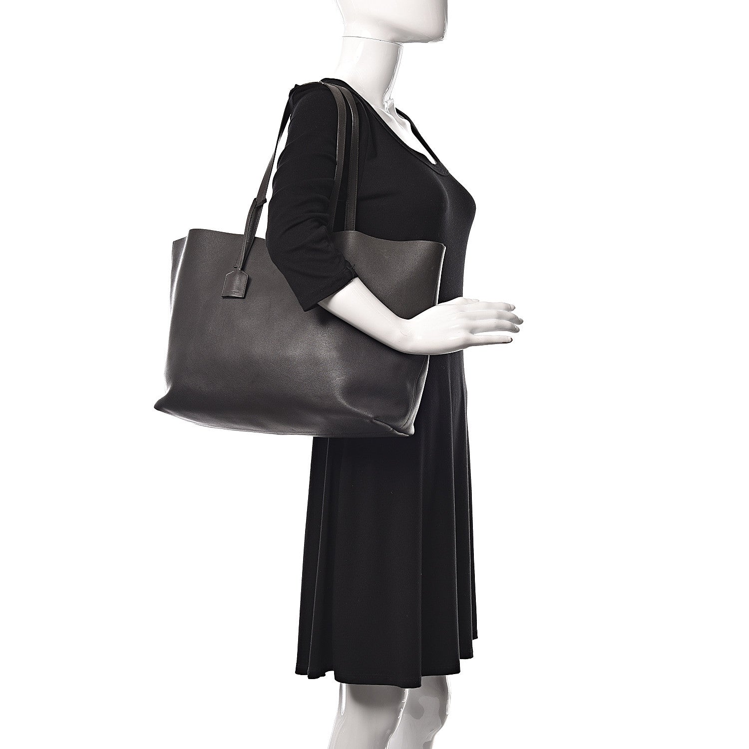 Saint Laurent Calfskin Large Shopping Tote Dark Grey 2 of 16