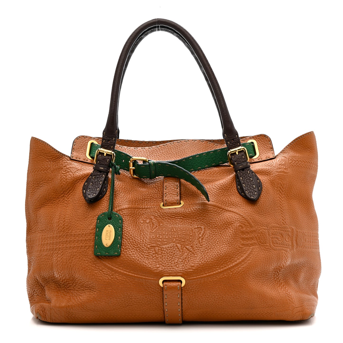 Cuoio Romano Selleria Large Villa Borghese Tote Meile Brown Green