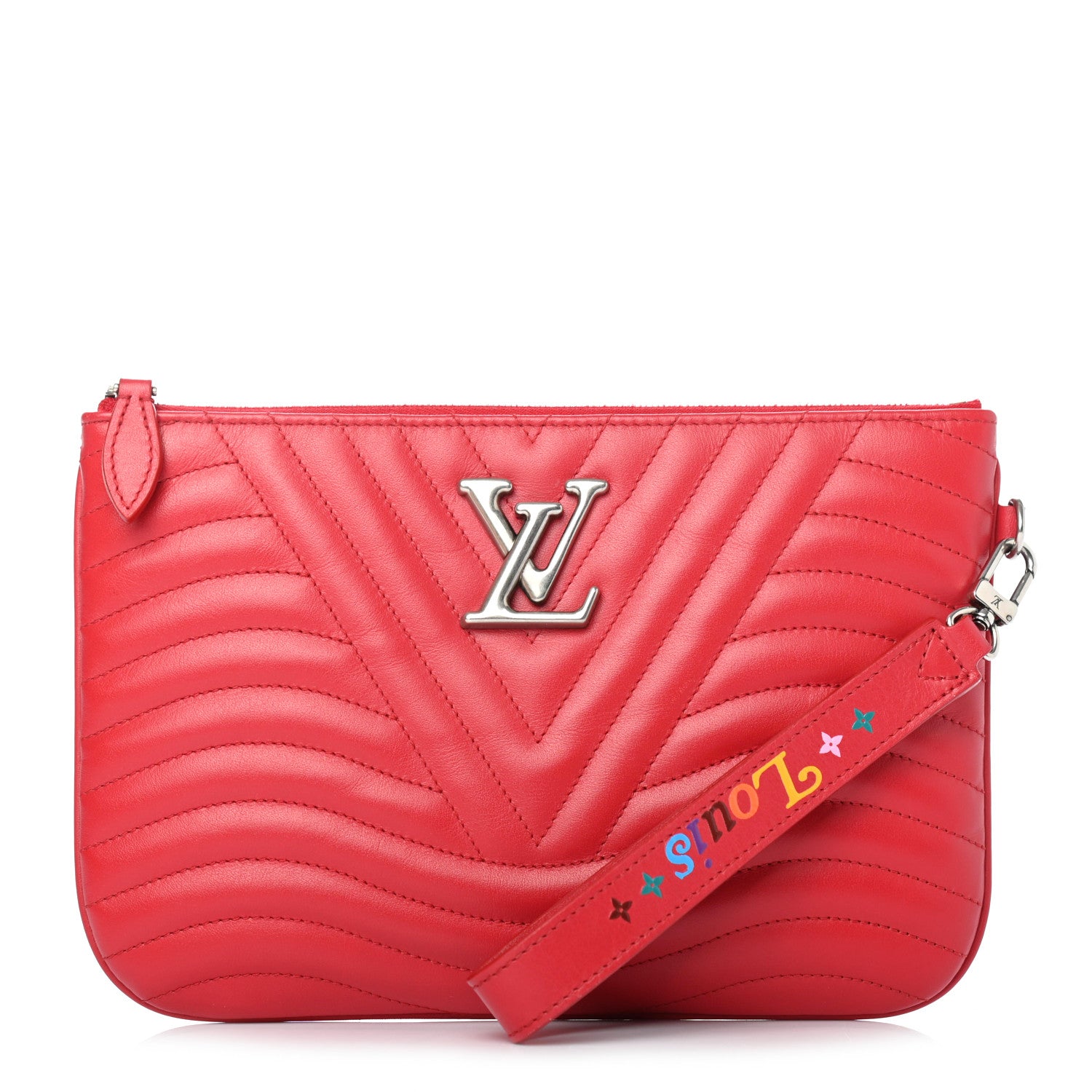Louis Vuitton Calfskin New Wave Zipped Pochette Ecarlate 1 of 5