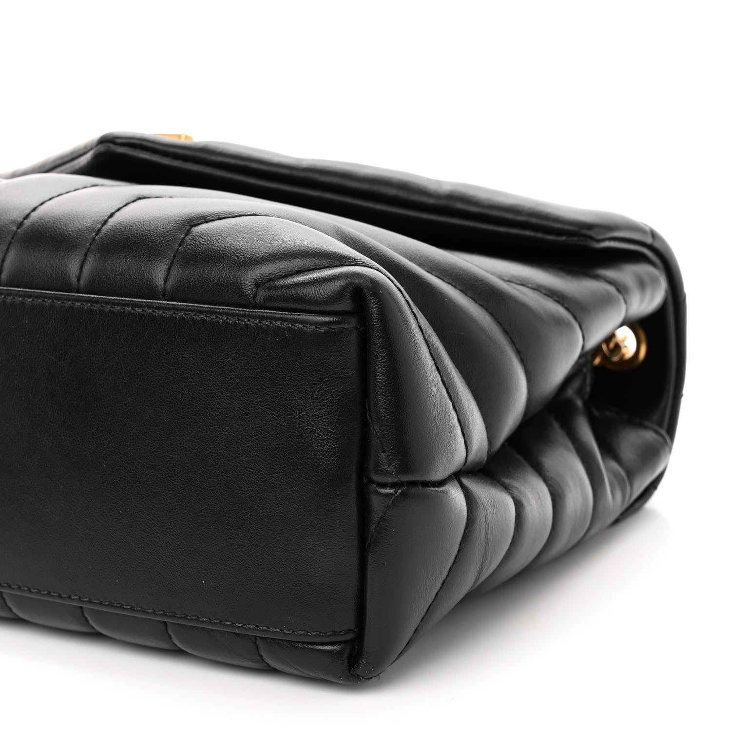 Saint Laurent Calfskin Y Quilted Monogram Small Loulou Chain Satchel Black 9 of 9