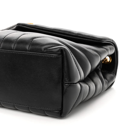 Saint Laurent Calfskin Y Quilted Monogram Small Loulou Chain Satchel Black 9 of 9