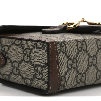 Gucci GG Supreme Monogram Mini Horsebit 1955 Shoulder Bag Beige Brown Sugar 9 of 10