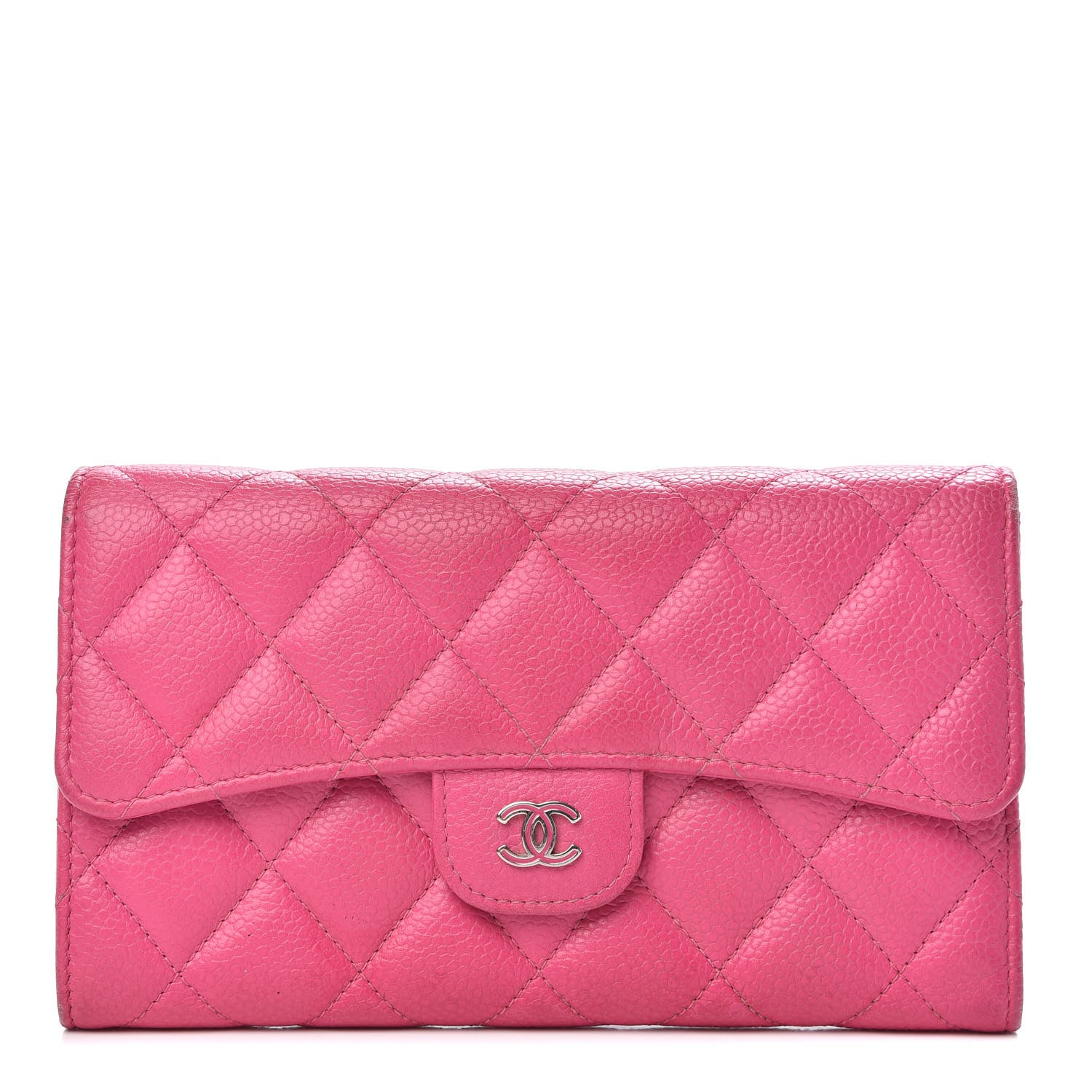 Chanel Caviar Quilted Large Flap Wallet Pink 1 of 15