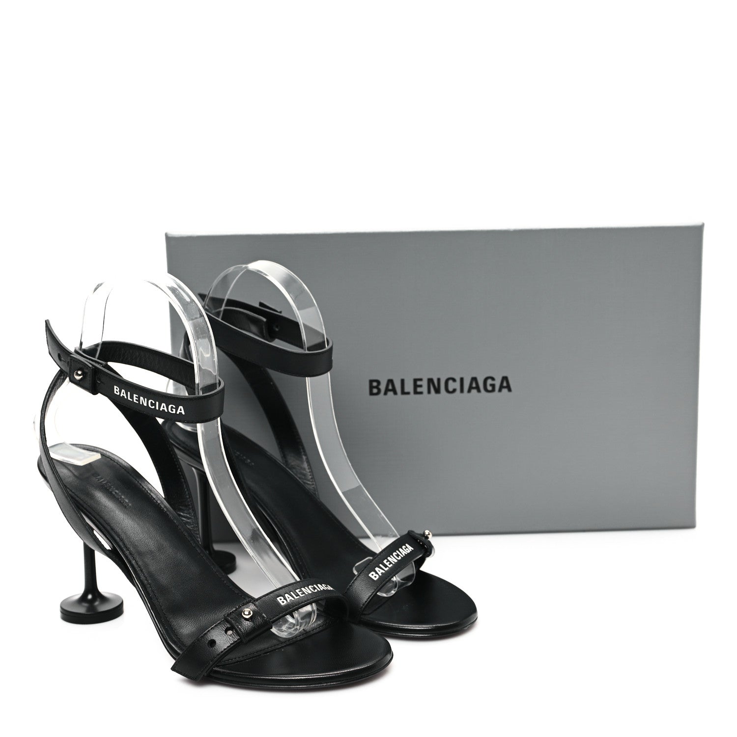 Balenciaga Calfskin Logo Afterhour 90mm Sandal 36 Black 10 of 10