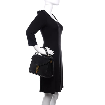 Saint Laurent Smooth Calfskin Medium Classic Monogram Cassandra Top Handle Black Rouge Legion 4 of 13