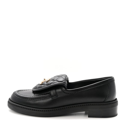 Chanel Lambskin Quilted CC Turnlock Loafers 36.5 Black 1 of 10