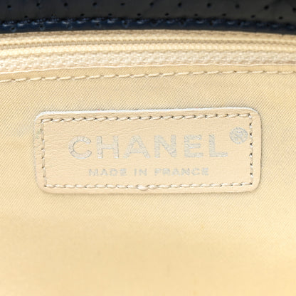 Chanel Calfskin Perforated 50's Satchel Marine Fonce 7 of 12