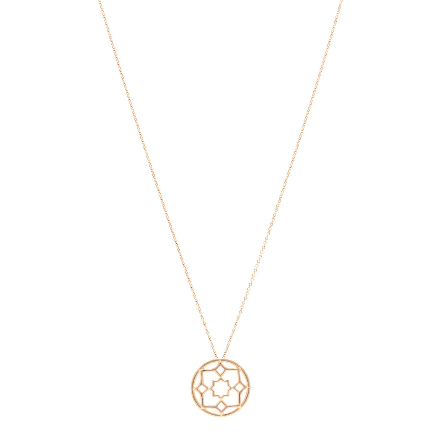 Tiffany 18K Rose Gold Paloma Picasso Marrakesh Round Pendant Necklace 1 of 5