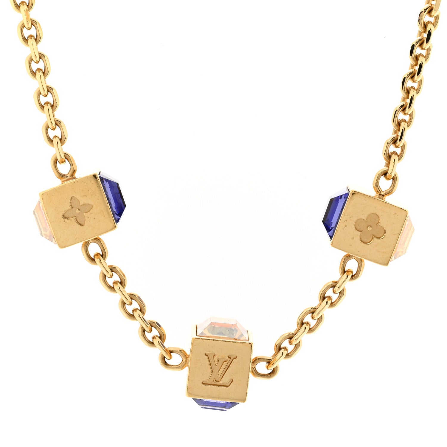 Louis Vuitton Swarovski Gamble Short Necklace Azur 3 of 6