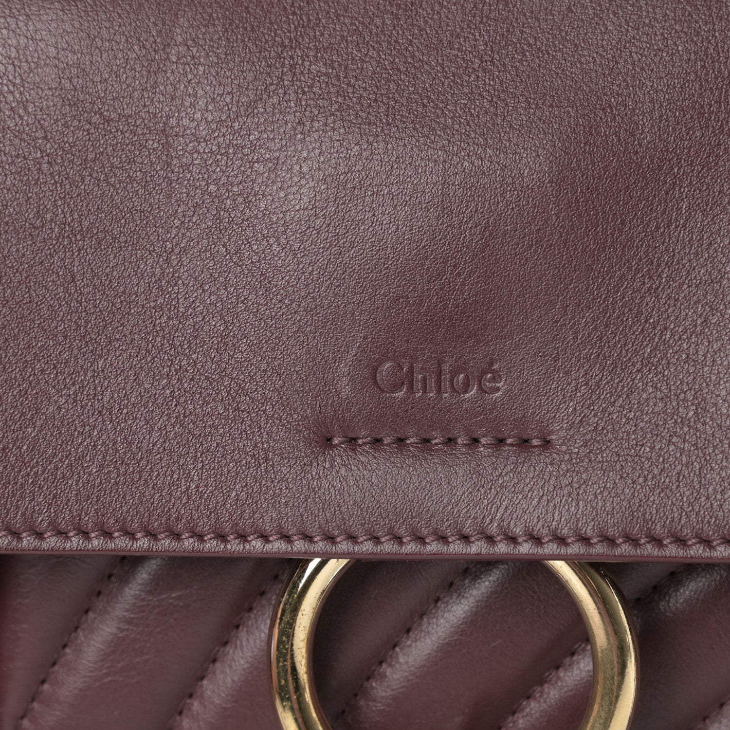 Chloe Calfskin Quilted Mini Faye Day Shoulder Bag Burnt Brown 11 of 12