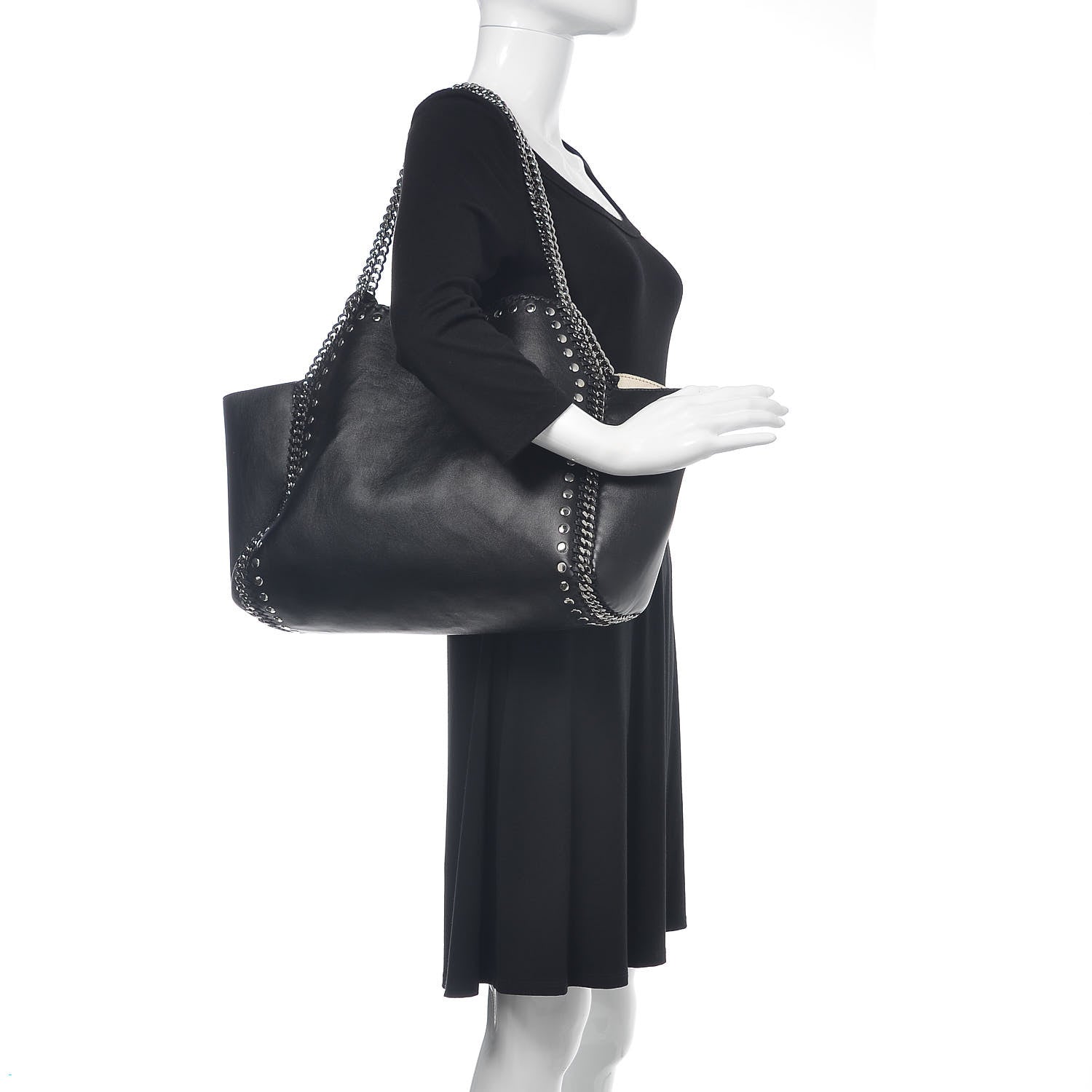 Stella McCartney Alter Nappa Studded Dual Falabella Tote Black 2 of 11