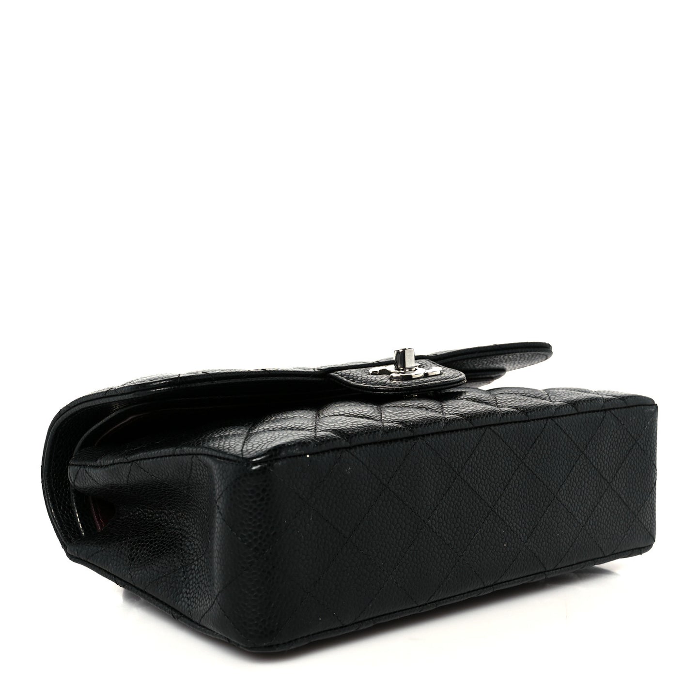 Caviar Quilted Small Double Flap Black