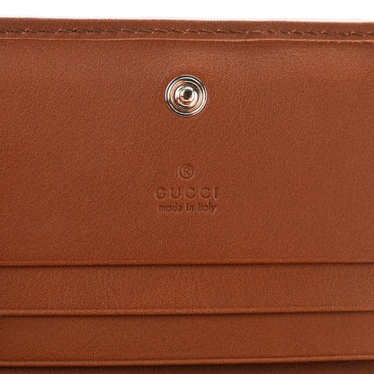 Gucci GG Supreme Monogram Textured Calfskin Emblem Mini Wallet Beige Dark Brown 6 of 8