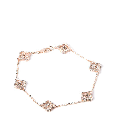 Van Cleef & Arpels 18K Rose Gold 6 Motifs Sweet Alhambra Bracelet 1 of 5