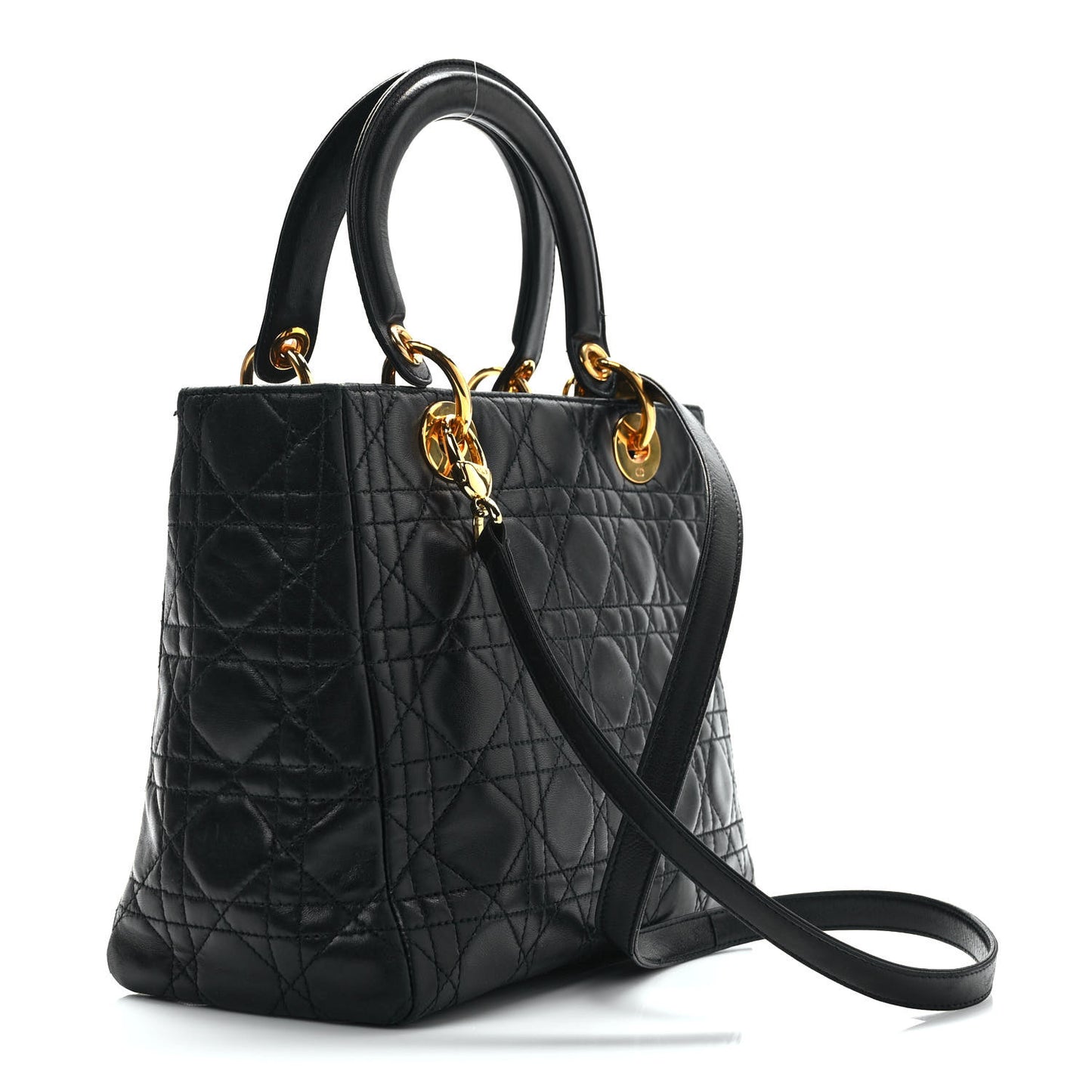 Lambskin Cannage Medium Lady Dior Black