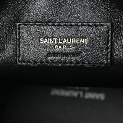 Saint Laurent Calfskin Crocodile Embossed Paris Mini Toy Shopper Tote Black 6 of 11