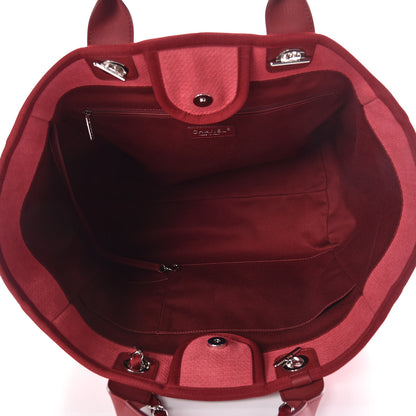 Chanel Canvas Large Deauville Tote Red 5 of 11