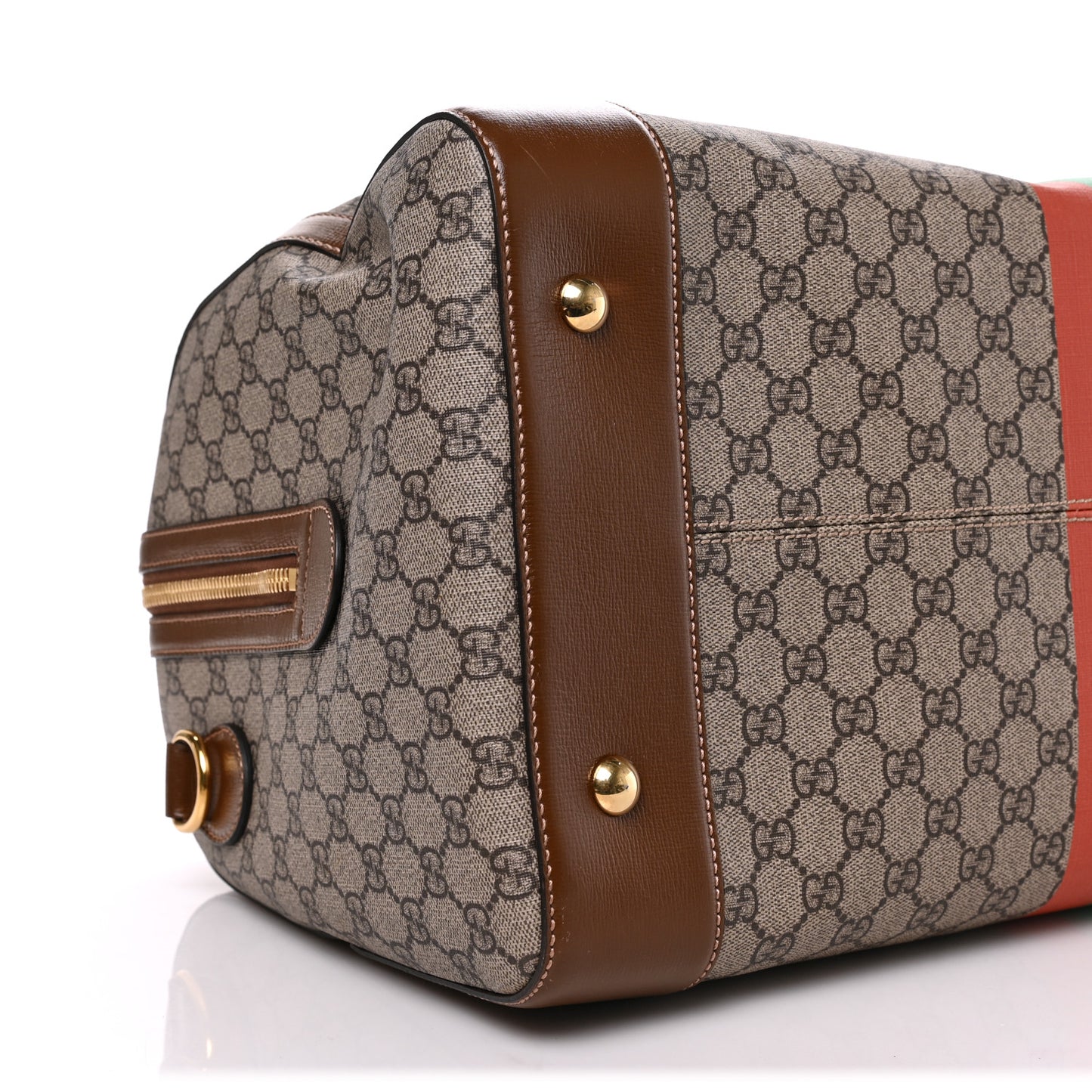 GG Supreme Monogram Azalea Calfskin Fake/Not Medium Retro Interlocking G Carry On Duffle Beige Ebony Brown Sugar