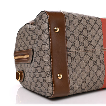 Gucci GG Supreme Monogram Azalea Calfskin Fake/Not Medium Retro Interlocking G Carry On Duffle Beige Ebony Brown Sugar 8 of 9