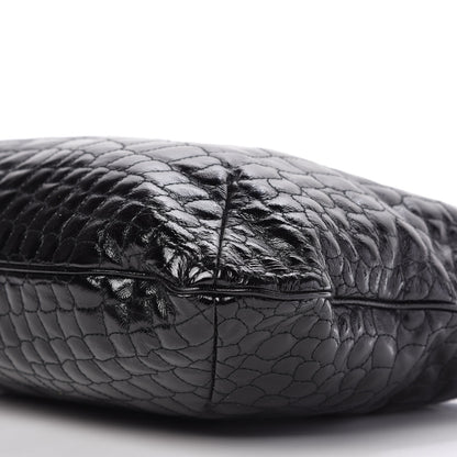 Saint Laurent Patent Crocodile Embossed Tribute Tote Black 7 of 13