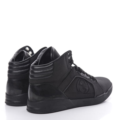 Gucci Baling Fabric Nappa Moorea Interlocking G Mens High Top Sneakers 6 Black 4 of 9