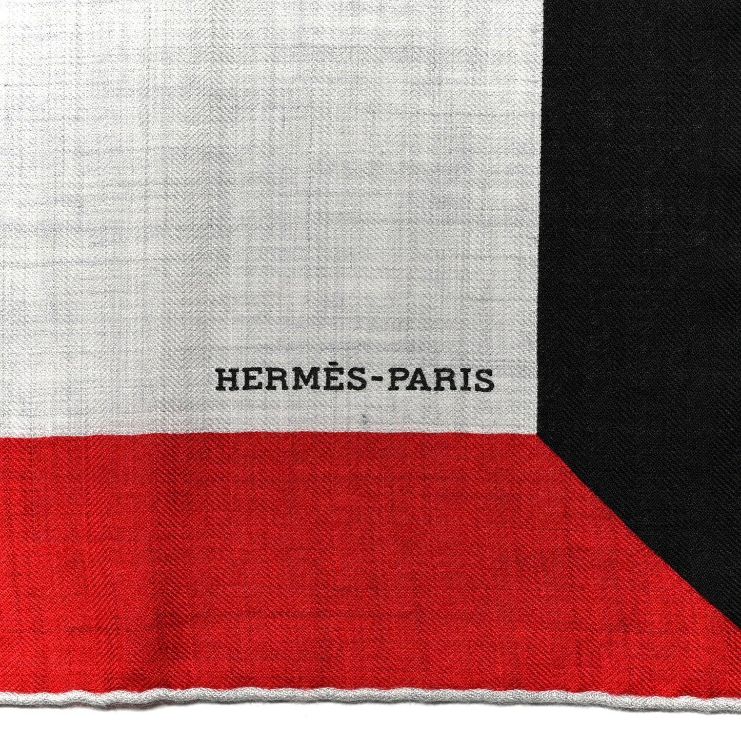 Cashmere Silk Encadre H Passant Giant Scarf 140 Gris Chien Rouge Black