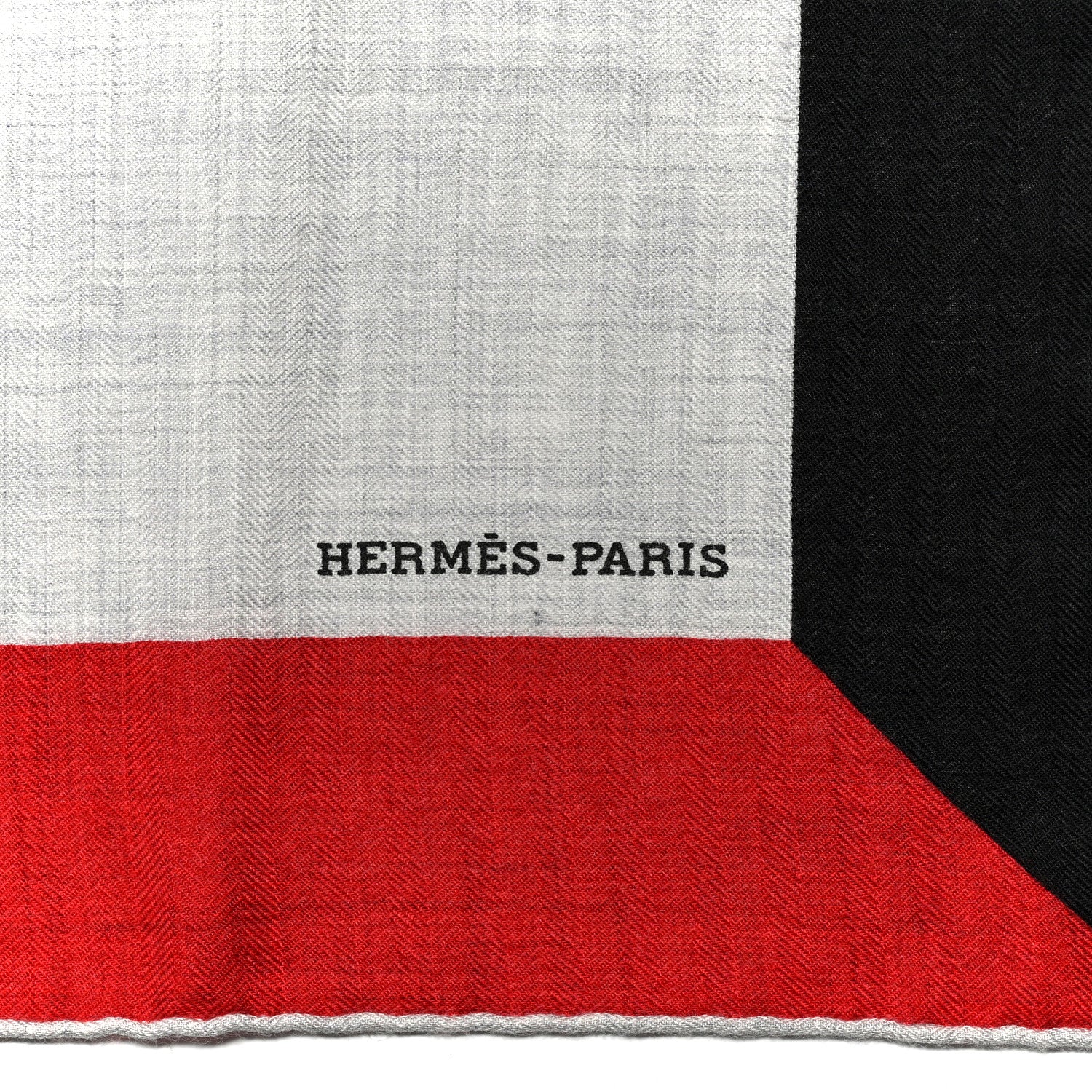 Hermes Cashmere Silk Encadre H Passant Giant Scarf 140 Gris Chien Rouge Black 3 of 4