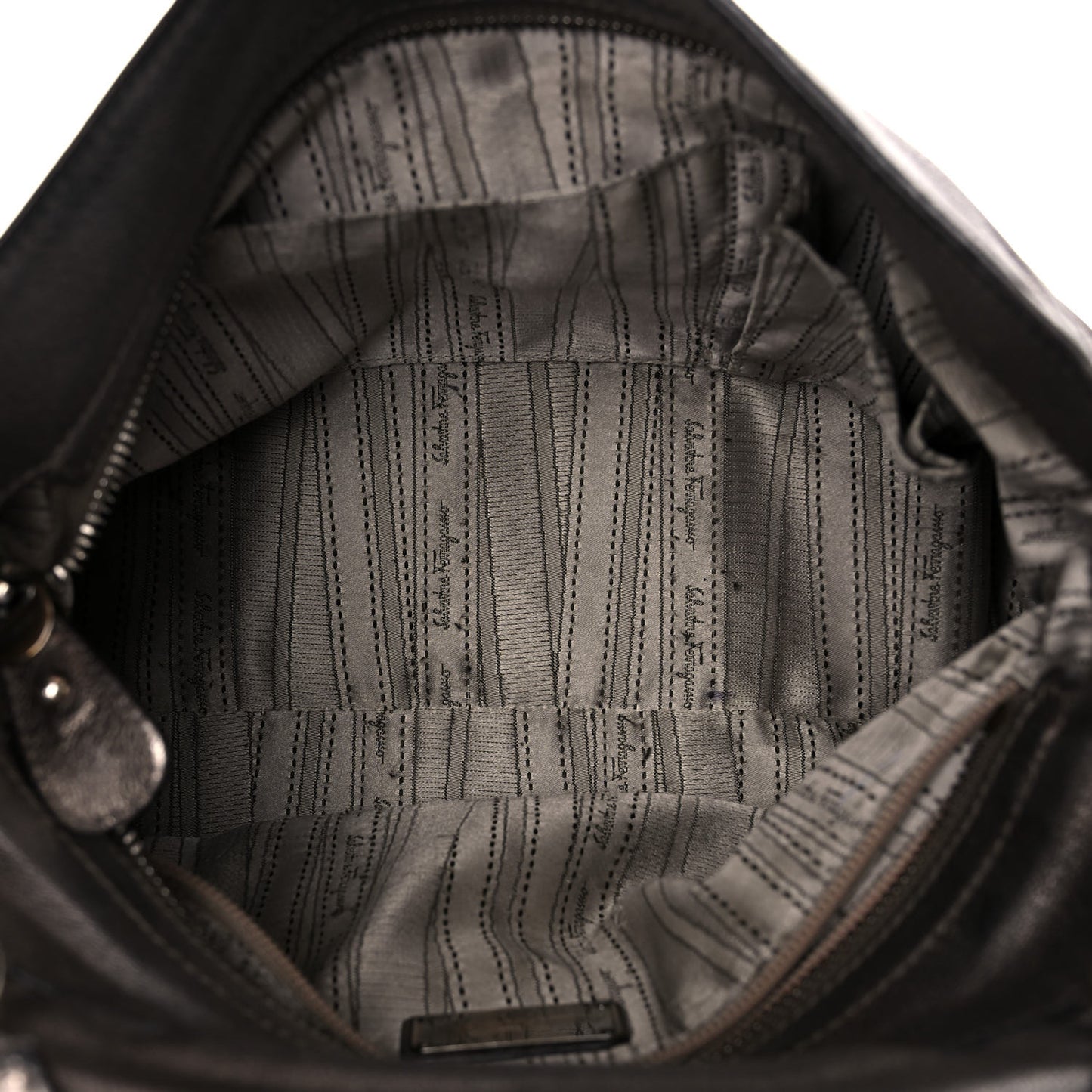 Metallic Grained Calfskin Sofia Satchel Silver