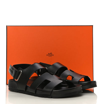 Hermes Calfskin Womens Takara Sandals 35 Black 10 of 10
