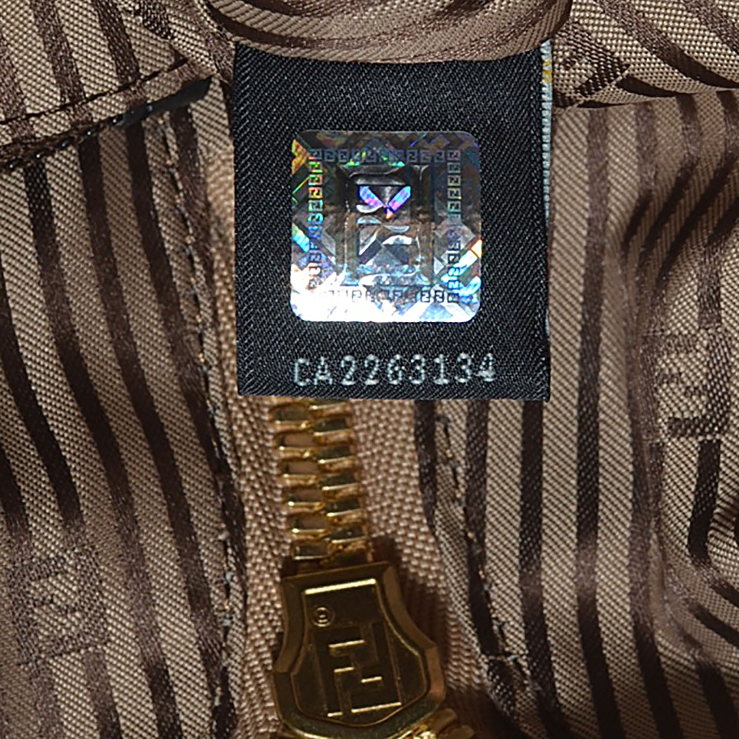 Fendi Calfskin Large Chameleon Tote Cognac Camel Black 10 of 12