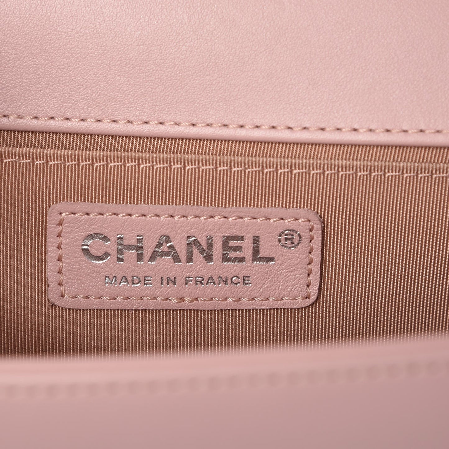 Calfskin Quilted Medium Boy Flap Light Pink