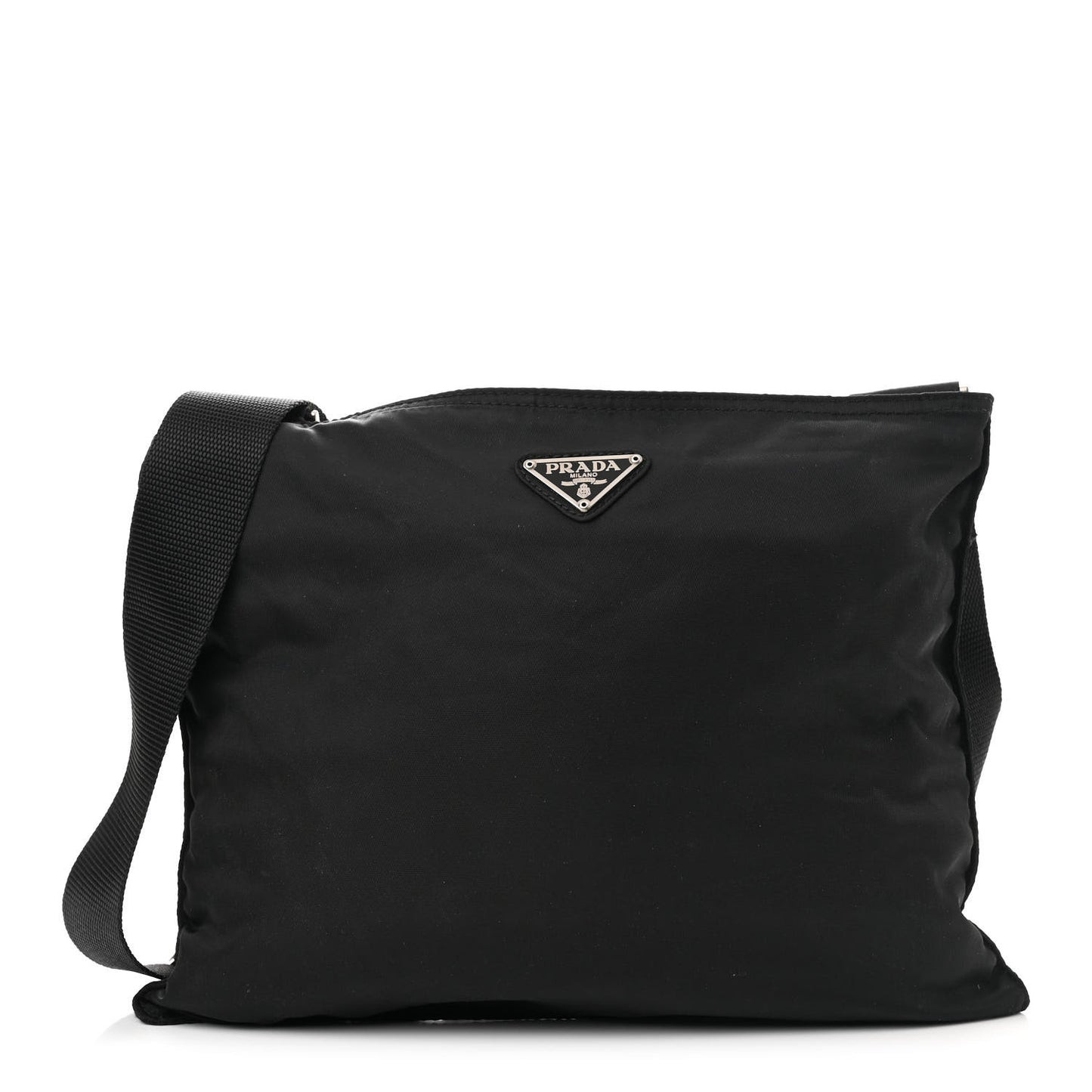 Nylon Vela Flat Messenger Bag Black