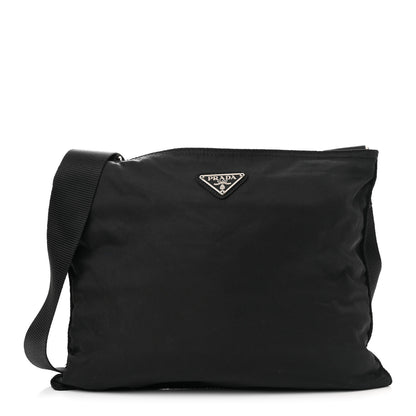 Prada Nylon Vela Flat Messenger Bag Black 1 of 10