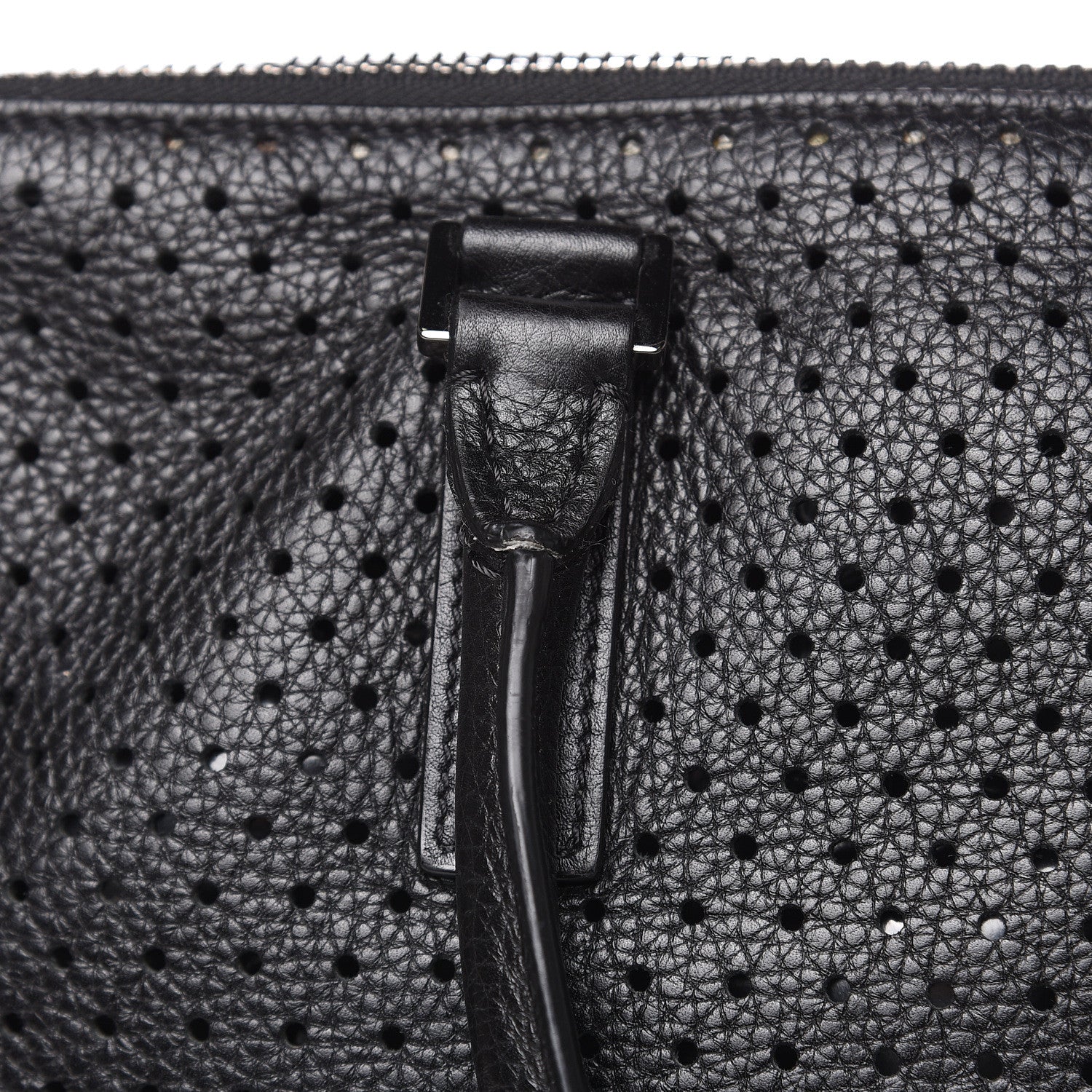 Valentino Garavani Calfskin Perforated Rockstud Large Travel Briefcase Black 19 of 20