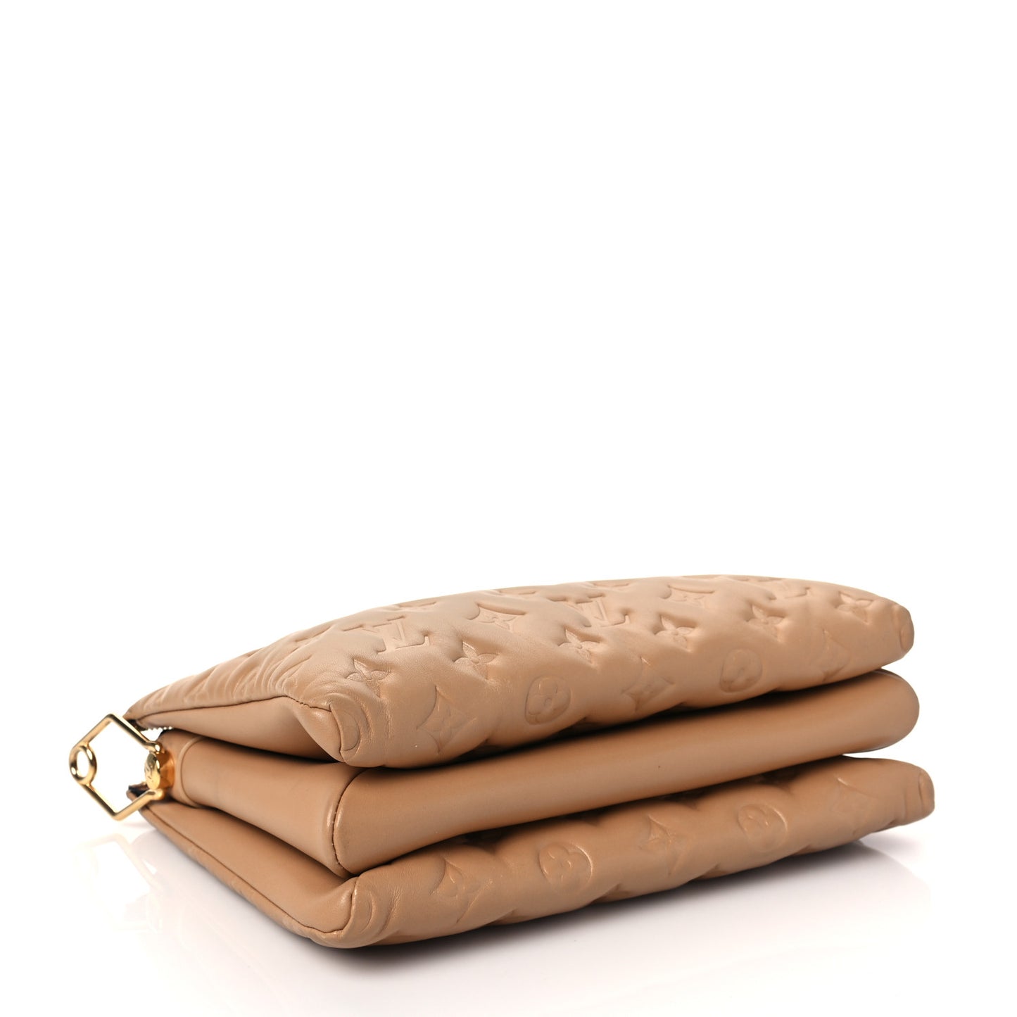 Lambskin Embossed Monogram Coussin PM Camel